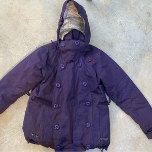 North face ski jacket purple , goose down filling